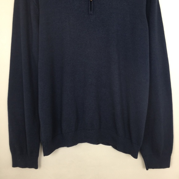 J. McLaughlin Men’s Quarter Zip Pullover Sweater Blue Size XL Preppy - Picture 4 of 12